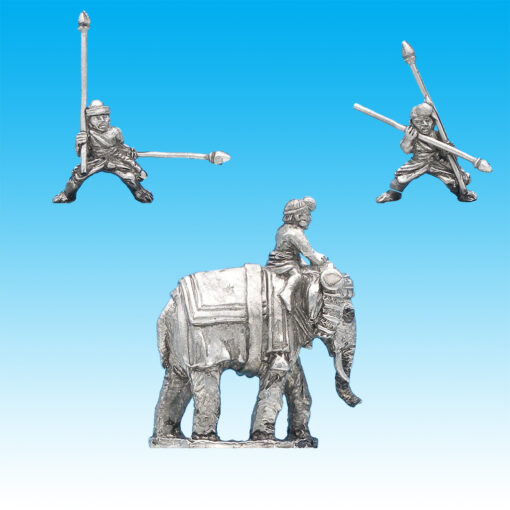 IN002 Indian elephant with spearmen